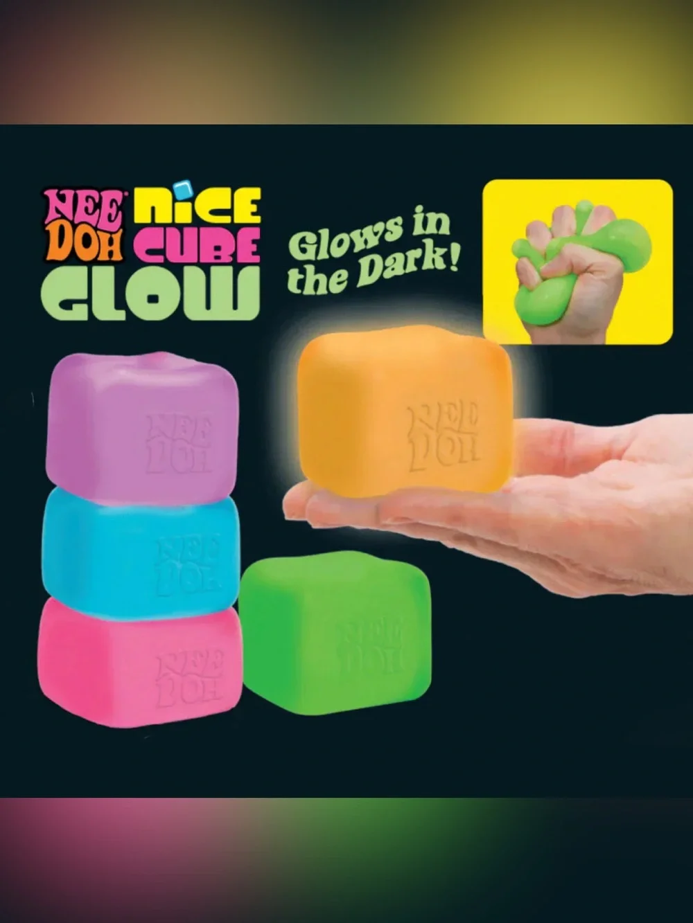 Nee doh Glow Super Solid Squish - Green - Picture 4 of 4